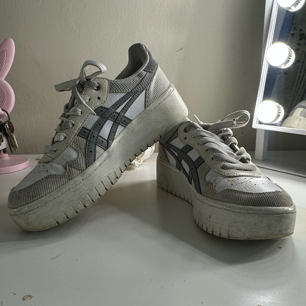 Gray and White Sneakers